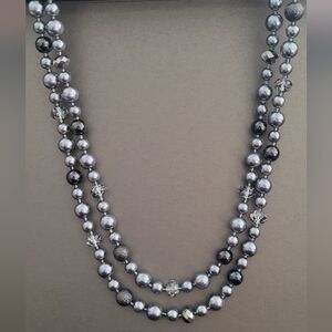 Elegant Silver Beaded Necklace